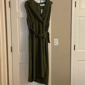 Chic Olive Green High Low Dress